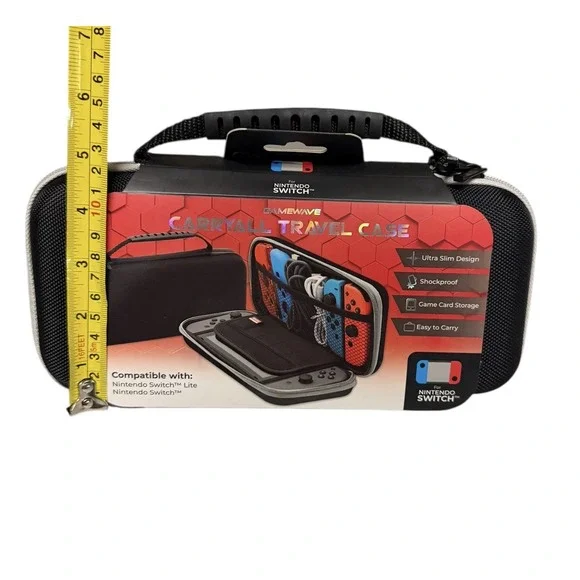 Nintendo Switch/Switch Lite Carryall Travel Case Black Gamewave Black Shockproof - Picture 4 of 4